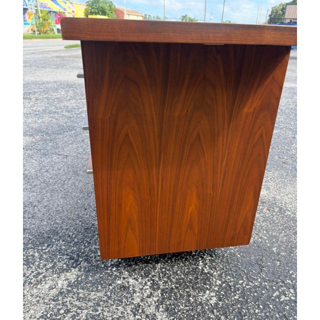 Mid Century Walnut & Cane Front Credenza W Refinished Top For Sale - Image 16 of 16