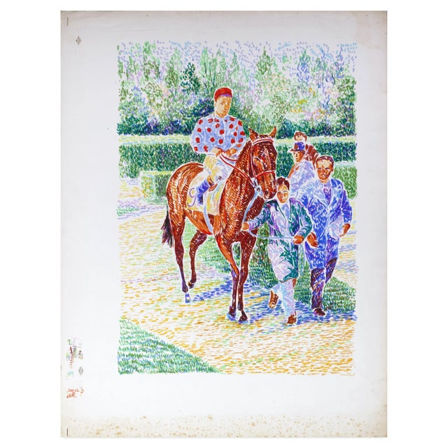 Jockey no. 9 On Horseback - Original Lithograph by S. Mendjisky - 1970s 1970s For Sale - Image 4 of 4