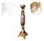 Luxury Black & Gold Decorative Pedestal With Hand-Painted Porcelain Panels For Sale