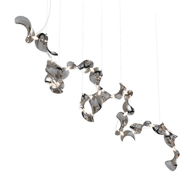 Dune 20 Spiral Pendant Light with Silver Polished Shades by Daniel Becker For Sale - Image 11 of 11