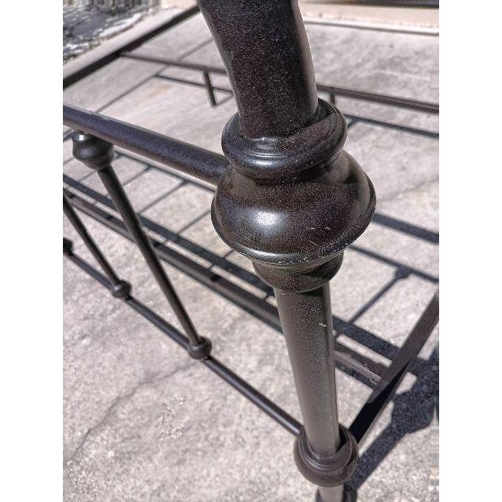 1990s King Size Headboard Footboard and Rails Black Metal Bed Frame For Sale - Image 4 of 8