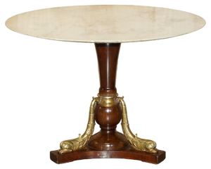 Antique Italian Gilt Brass and Carrara Marble Centre Table