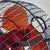 B-45 Fan with Chrome-Plated Steel Spherical Structures and Red Polycarbonate Blades from Hitachi, Japan, 1970s For Sale - Image 4 of 13