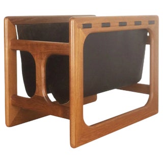 Minimalistic Danish Teak Magazine Rack from Salin Mobler, 1970s For Sale
