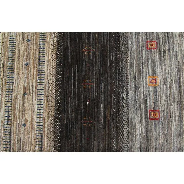 Brown Handwoven Persian Gabbeh Area Rug 2’10” X 4’5″ For Sale - Image 8 of 9
