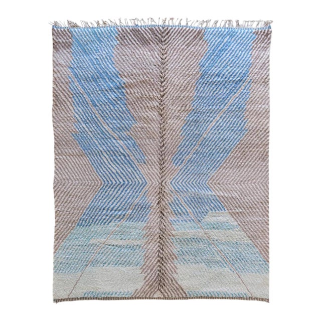 Contemporary Moroccan Wool Rug - 10.1 X 7 Ft For Sale