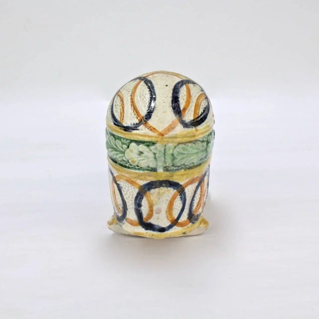 Late 18th Century Antique English Figural Staffordshire or Prattware Pottery Cradle For Sale - Image 5 of 11