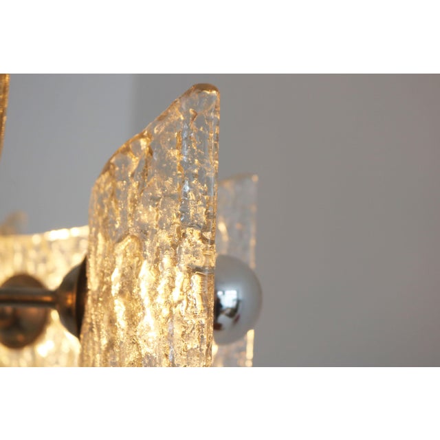 Mid-Century Modern Brutalist Chrome and Glass Chandelier by Kaiser Leuchten, 1970s For Sale - Image 6 of 13