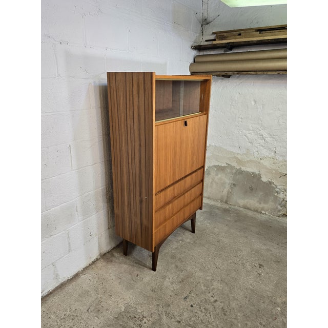 Vintage Scandinavian Style Glass-Fronted Secretaire Desk, 1960s For Sale - Image 6 of 16