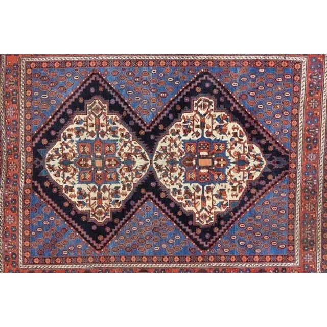 Wool pile genuine hand made very fine antique Persian Afshar rug-