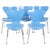 Dining Table Chairs Model 3107 in Light Blue by Arne Jacobsen for Fritz Hansen, 1980s, Set of 5 For Sale - Image 9 of 9