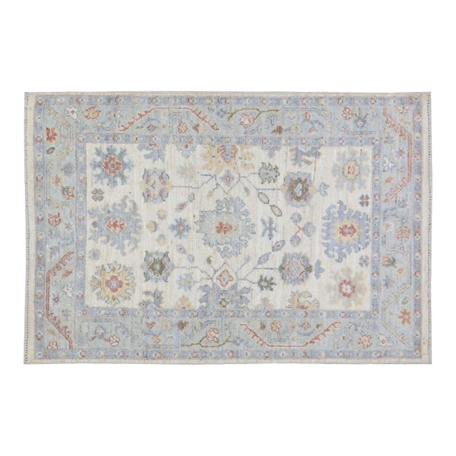 Turkish Oushak Hand Knotted Wool Rug, 7'1" For Sale