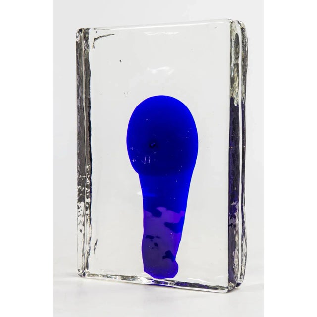 Sculpture in Clear & Blue Glass by Eckhard Schichtel For Sale - Image 6 of 6