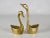 Mid Century Solid Brass Swan Water Bird Figurines- Set of 4 For Sale - Image 6 of 8