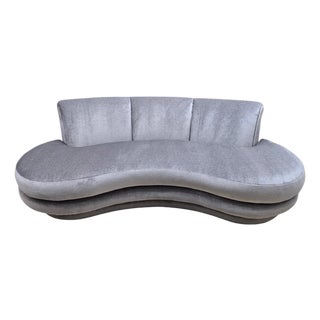 MCM Attributed to Adrian Pearsall Kidney Shape Cloud Sofa Newly Reupholstered For Sale