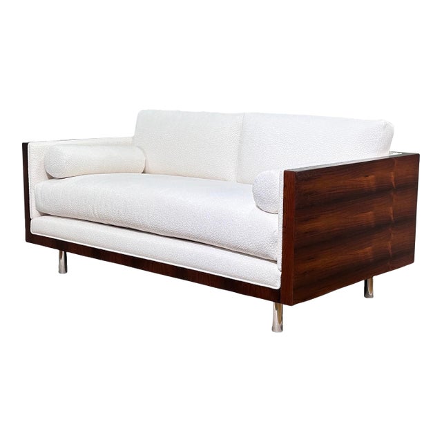 Restored Vintage Rosewood Case Sofa Loveseat Attr. Milo Baughman For Sale