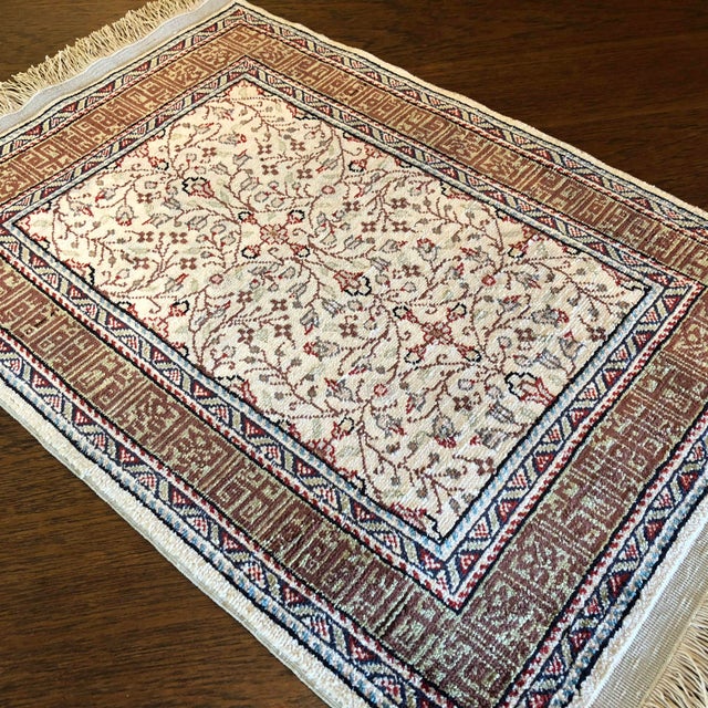 Silk on Silk Small Turkish Kayseri Handmade Rug Chairish