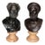 Late 19th C. Italian Bronze Busts of Heraclitus & Archytas on Marble Pedestals - Set of 2 For Sale