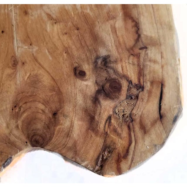 1960s Vintage Thick Root Wood Charcuterie Cheese Board For Sale - Image 5 of 6