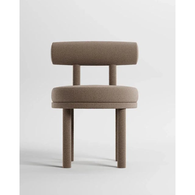 Not Yet Made - Made To Order Collector Moca Chair in Boucle Brown Blue by Studio Rig For Sale - Image 5 of 5