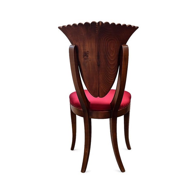 Empire Mahogany Chairs with Fan-Shaped Carved Backrest, Set of 3 For Sale - Image 3 of 6
