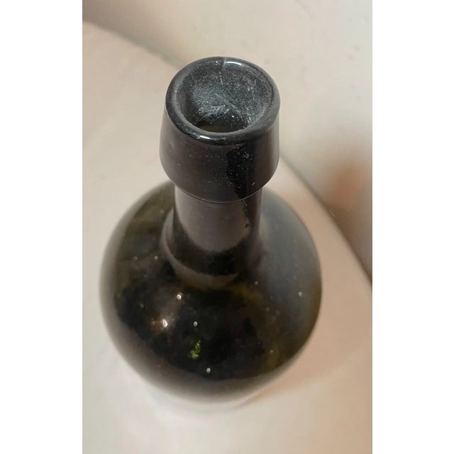 19th Century Large Rare Antique 1800's Hand Blown Green Glass Demijohn Carboy Wine Bottle Jar For Sale - Image 5 of 6