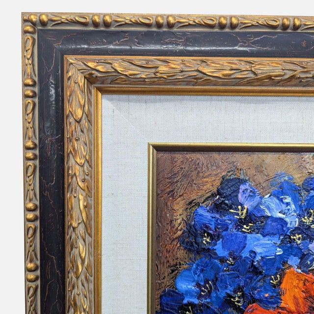 Contemporary Yana Korobov Original Floral Painting in Ornate Frame For Sale - Image 3 of 8