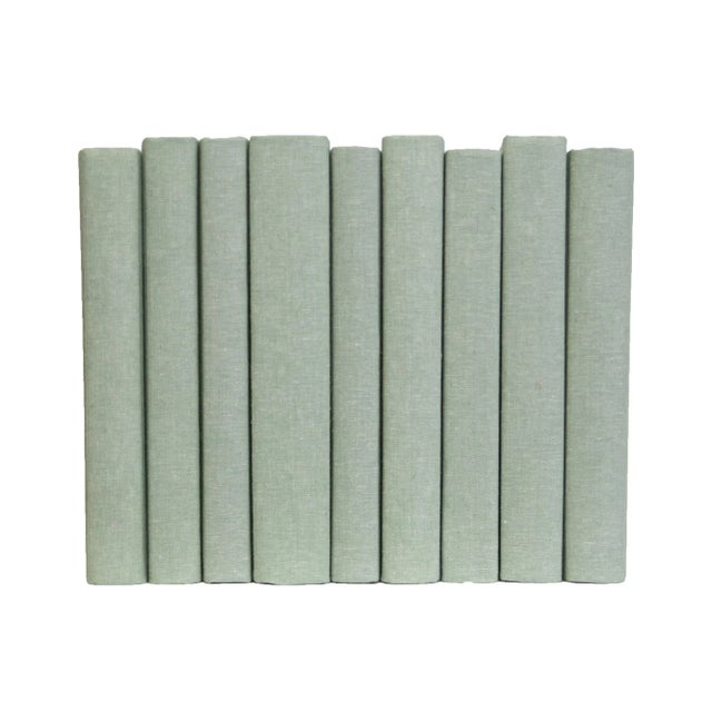 Booth & Williams Decorative Books - Sage Linen Wrapped Book Bundle - 1 Foot of Green Books For Sale - Image 4 of 5