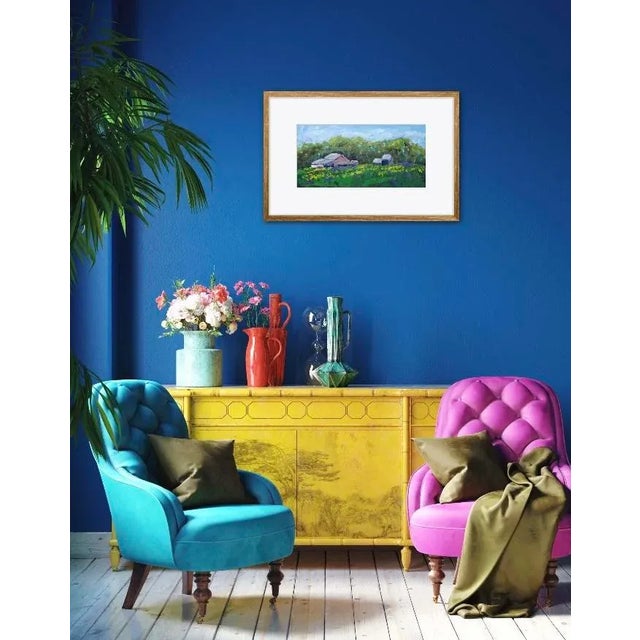 Sunflower Farm, Woodland California Oil Painting For Sale - Image 4 of 7