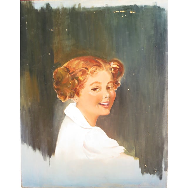 We are enchanted by this charming painting by Peggy Jean Hussey Freeman. We have taken to calling her "Gerber Girl" as it...