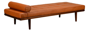 GE19 Daybed in Teak and Camel Leather by Hans J. Wegner for Getama, Denmark, 1960s