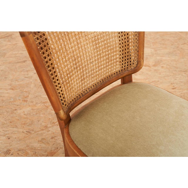 Model 201 Chair with Frame Wood, Back with Ronc, Seat Upholstered and Velour Fabric, for the Girsberger Bookshop, Zurich For Sale - Image 4 of 12