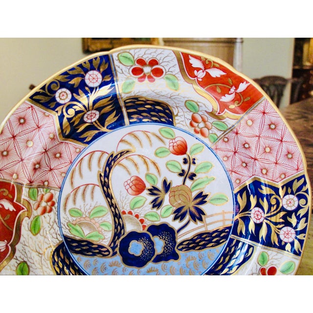 Spode Pair of Early Spode Imari “Rock and Tree” or “Money Tree” Pattern Plates For Sale - Image 4 of 14