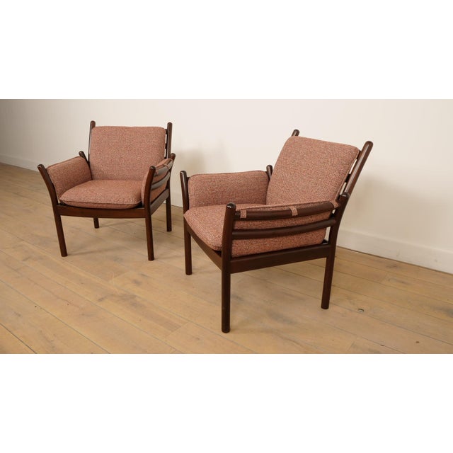Vintage Genius Armchairs in Mahogany by Illum Wikkelso for Silkeborg, 1960s, Set of 2 For Sale - Image 12 of 14