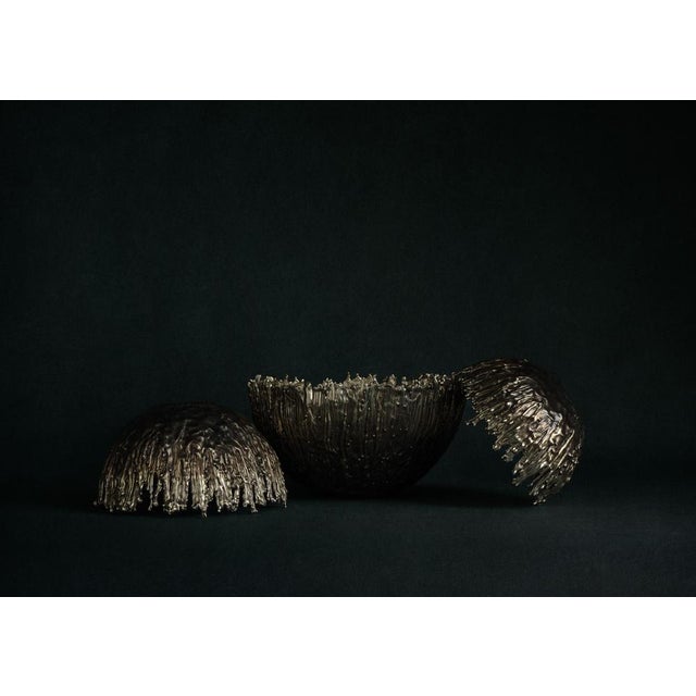 Medium Gravity Bowl in Patinated Cast Bronze by William Guillon For Sale - Image 6 of 18