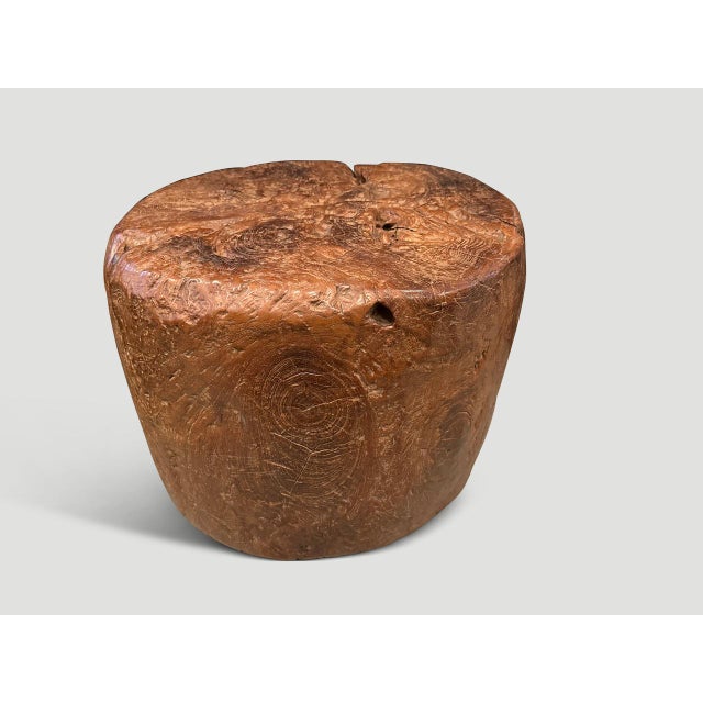 Contemporary Andrianna Shamaris Century Old Teak Wood Side Table For Sale - Image 3 of 5