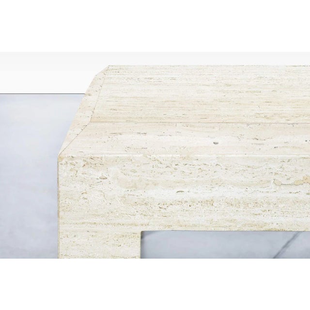 Stone 1970s Vintage Italian Modern Travertine Coffee Table For Sale - Image 7 of 11
