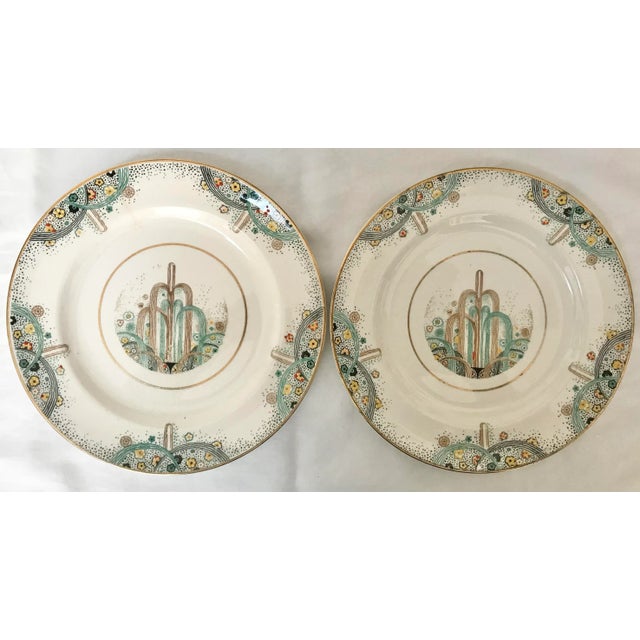 These extremely rare luncheon or salad plates were made by the English firm Johnson Bros. for the highly important 1925...