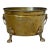 Vintage Asian Motif Lion Head Oval Brass Cachepot Planter For Sale