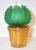 Formia 1990s Vintage Italian Green Murano Glass Cactus Plant With White Flower For Sale - Image 11 of 11