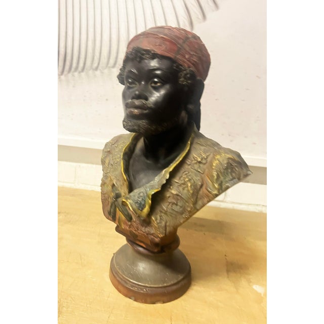 Austrian Blackamoor Sculptural Bust, 19th Century For Sale - Image 4 of 5