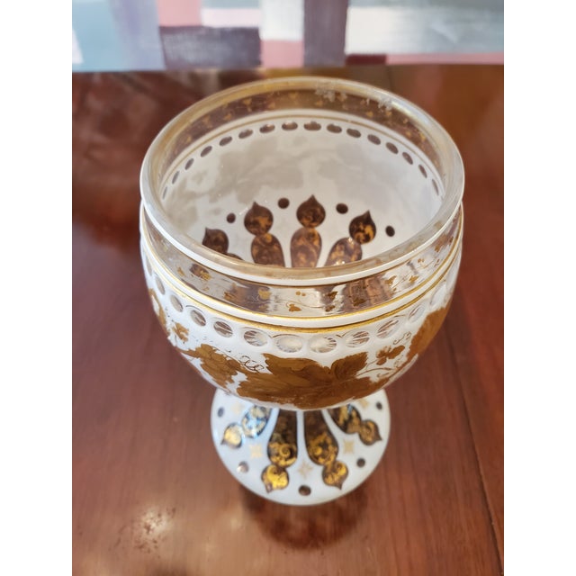 Antique Bohemian Glass Moser Overlay Centerpiece For Sale - Image 4 of 8