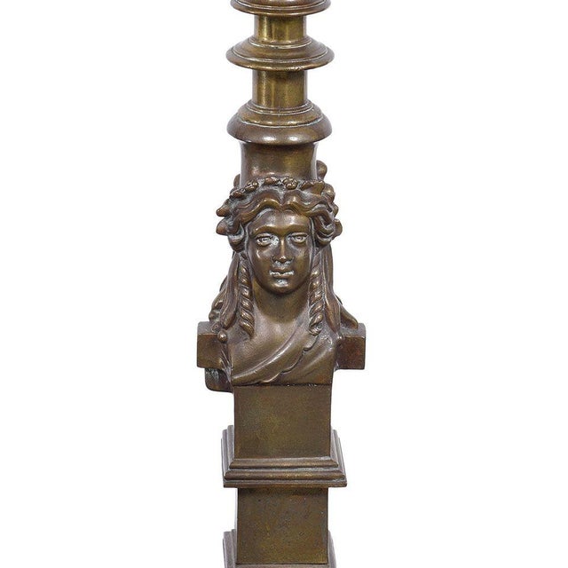 19th Century Bronze Figural Candle Stand For Sale - Image 6 of 7