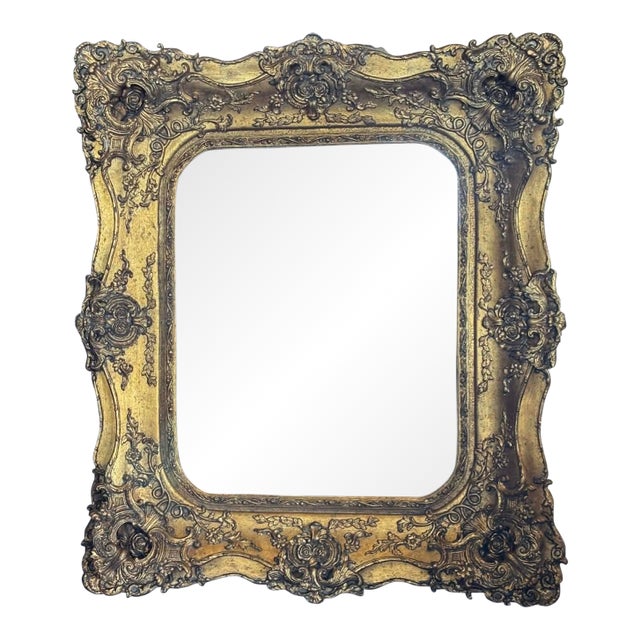 Vintage Gold Rococo Style Wall Mirror For Sale