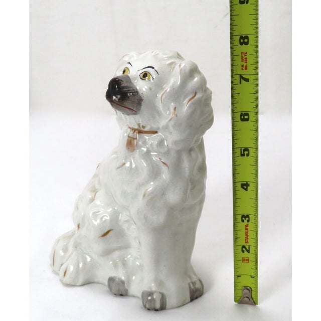 Nice Small Size Original Matched Pair of Antique English Staffordshire Pottery Dogs / Spaniels - Circa 1870s For Sale - Image 11 of 13