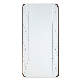 Mid-Century Swedish Harlequin Mirror with Teak Frame, 1960 For Sale