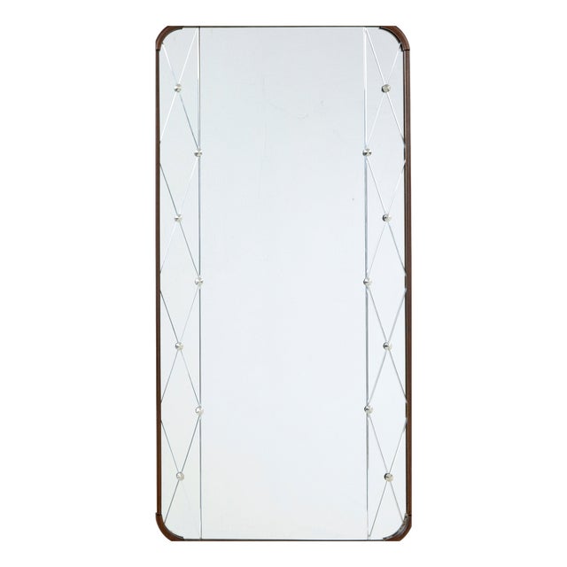 Mid-Century Swedish Harlequin Mirror with Teak Frame, 1960 For Sale