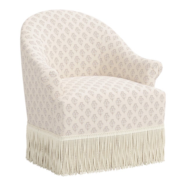 Stoffer Home x Cloth & Company Marie Swivel Chair in Francie Cream For Sale