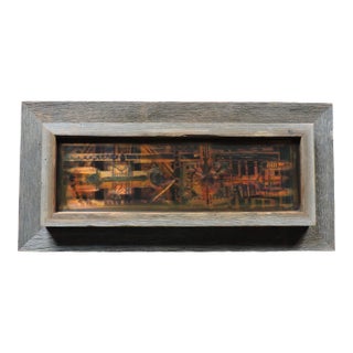 Mid Century Modern Bernhard Rohne Acid Etched Brass Art Work, Framed For Sale