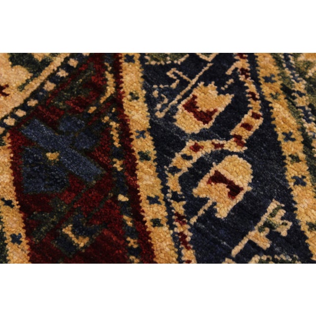 Textile Rustic Ziegler Blue/Ivory Wool Runner Rug- 2'9'' X 9'8'' For Sale - Image 7 of 10